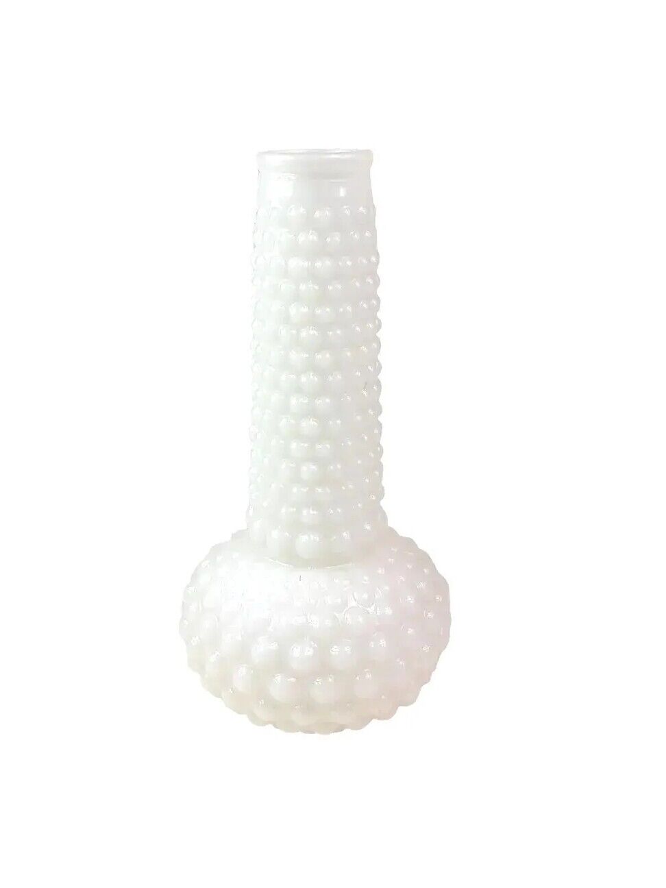 Vintage White Hobnail Vase Milk Glass Bud Vase Decorative Collectible 7\