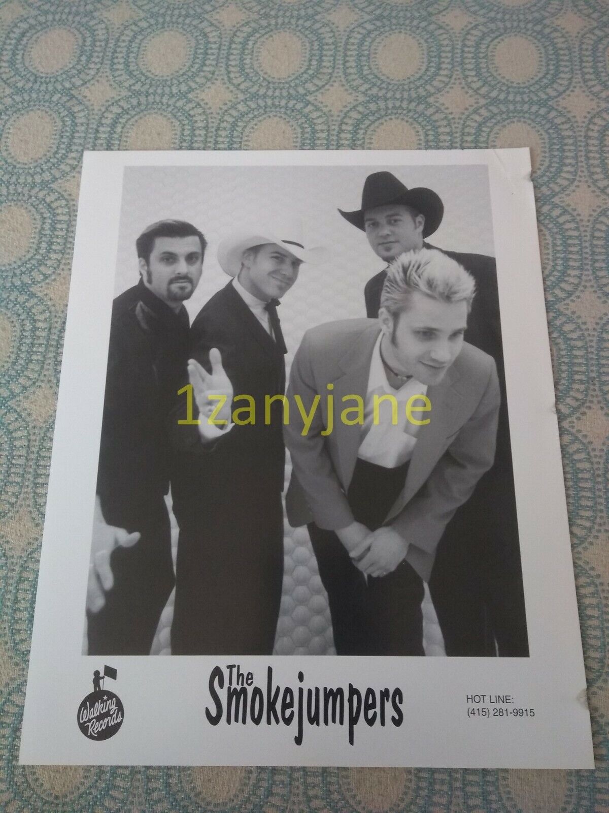 RC896 Band 8x10 Press Photo PROMO MEDIA, THE SMOKEJUMPERS , WALKING RECORDS