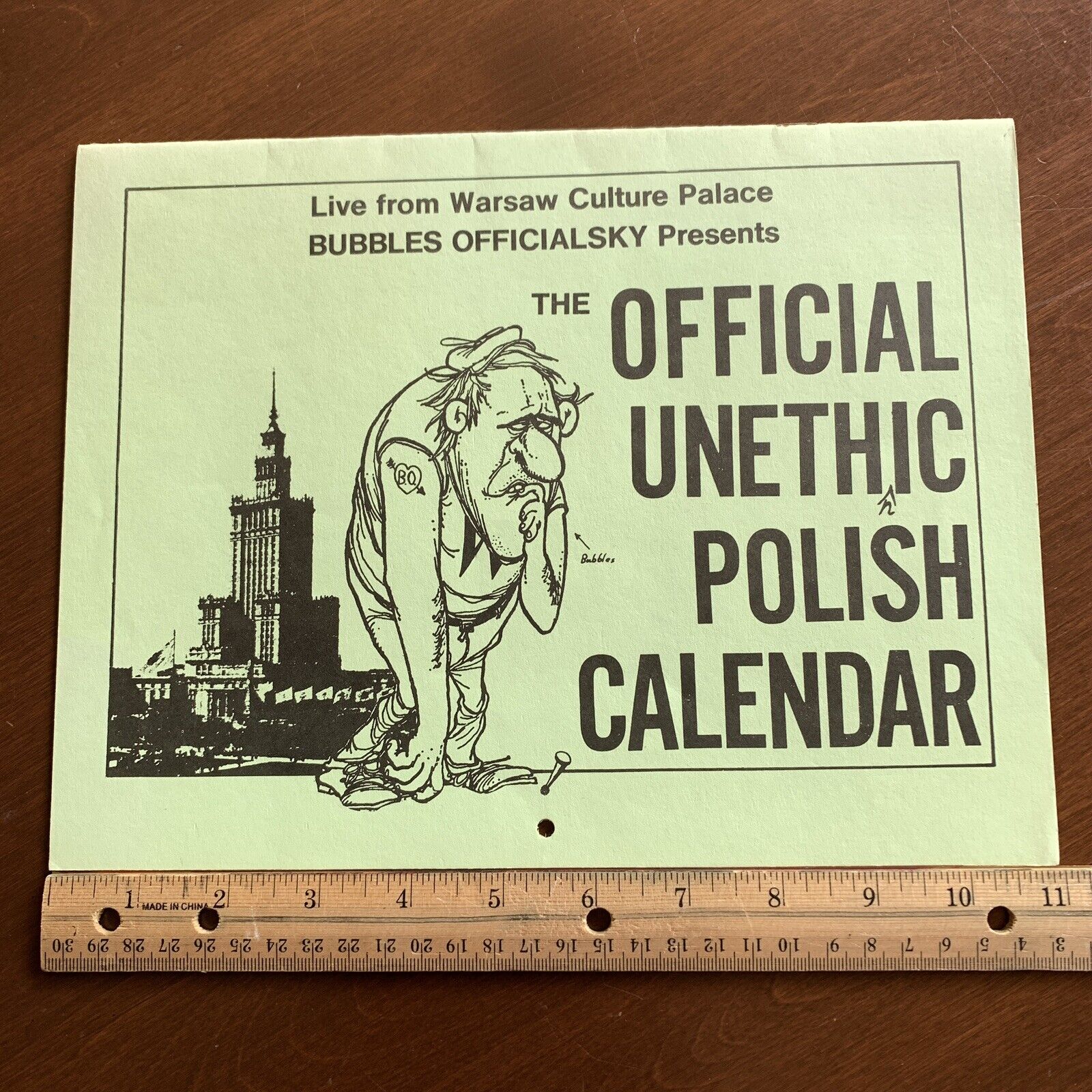 Warsaw Culture Unethical Polish Wall Calendar Fun Gag Gift Month Planner Travel