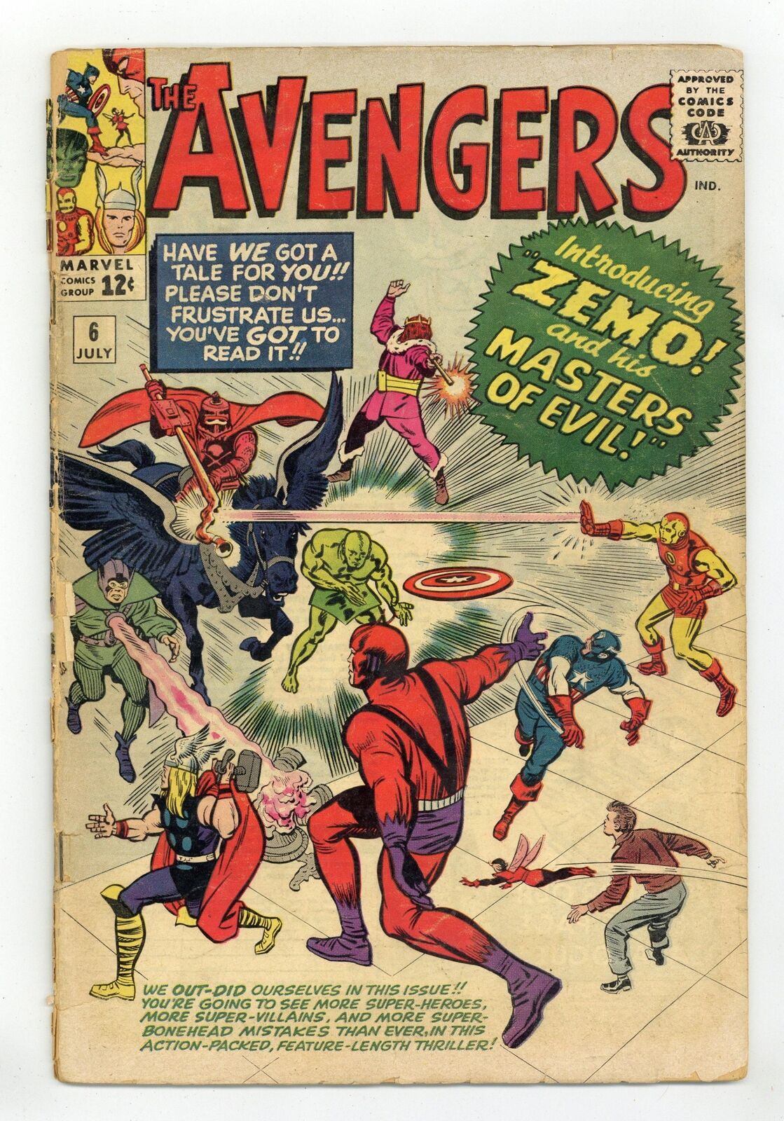 Avengers #6 FR 1.0 1964 1st full app. Baron Zemo, 1st app. second Black Knight