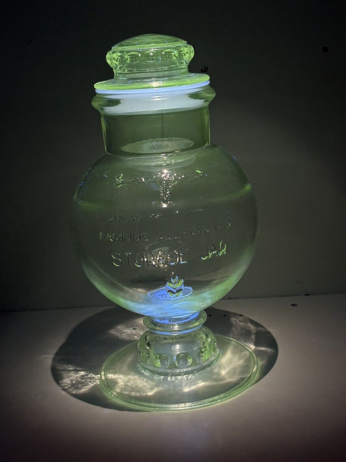 Vintage 1971 Lucas Prouty 4 Quart True Measure Antique Glass Italy Storage Jar