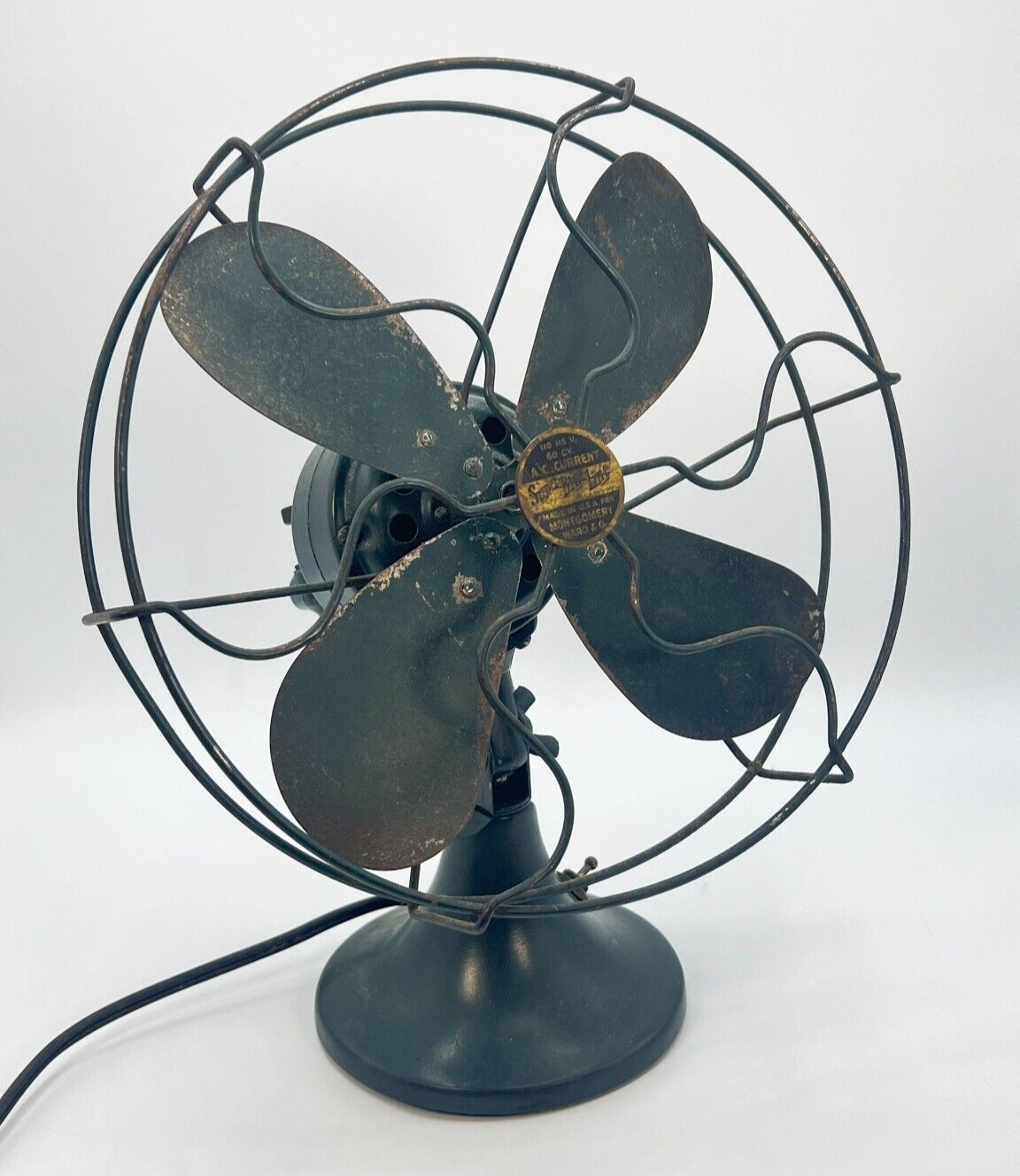 Rare Working 1930\'s 11” Oscillating Table Fan \