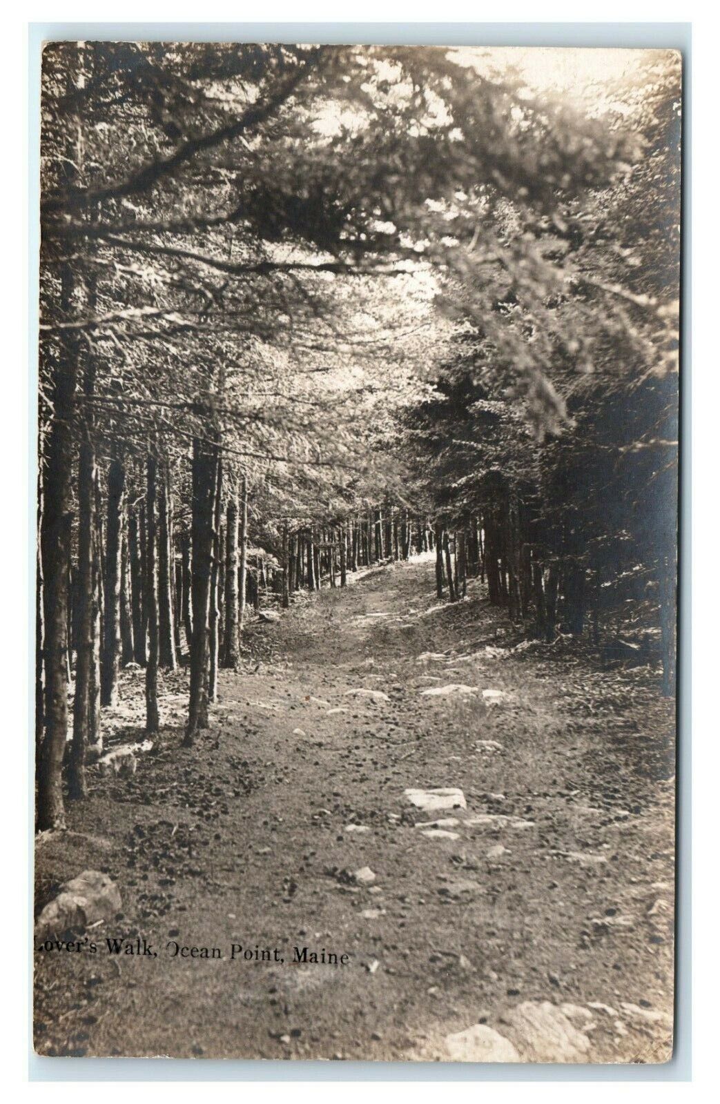 Postcard Lover\'s Walk, Ocean Point ME Maine 1915 RPPC L19
