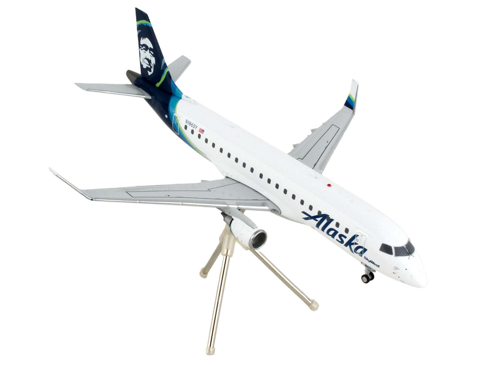 Embraer ERJ-175 Commercial Alaska Airlines Tail 1/200 Diecast Model Airplane