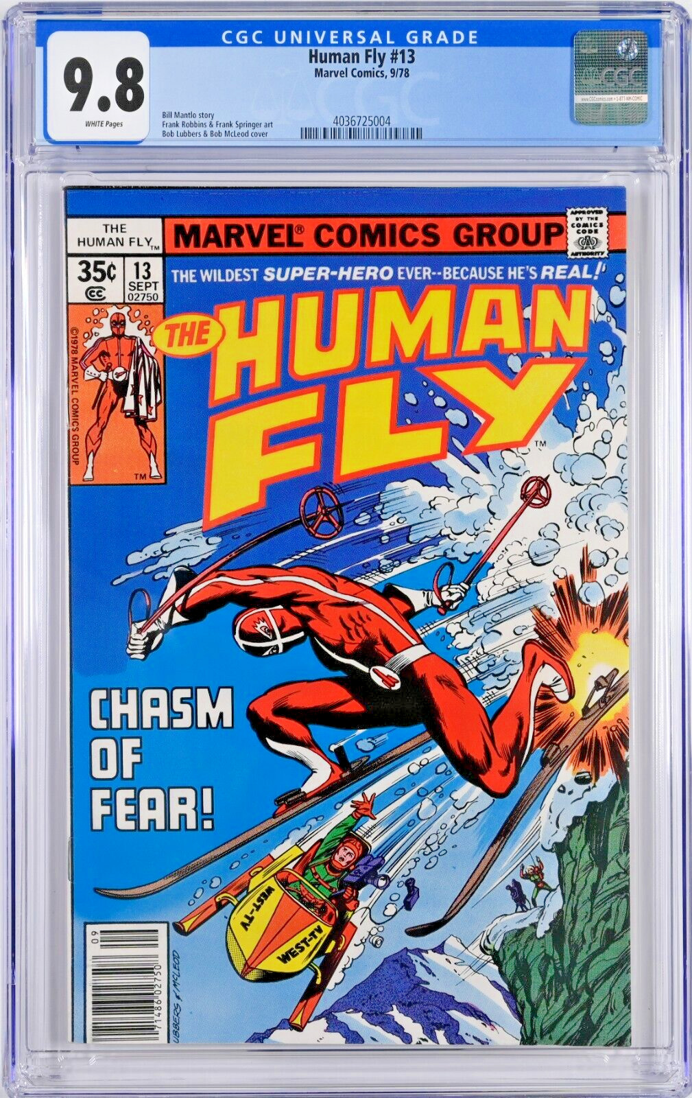 Human Fly #13 CGC 9.8 (Sep 1978, Marvel) Mantlo, Bob McCleod & Bob Lubbers Cover