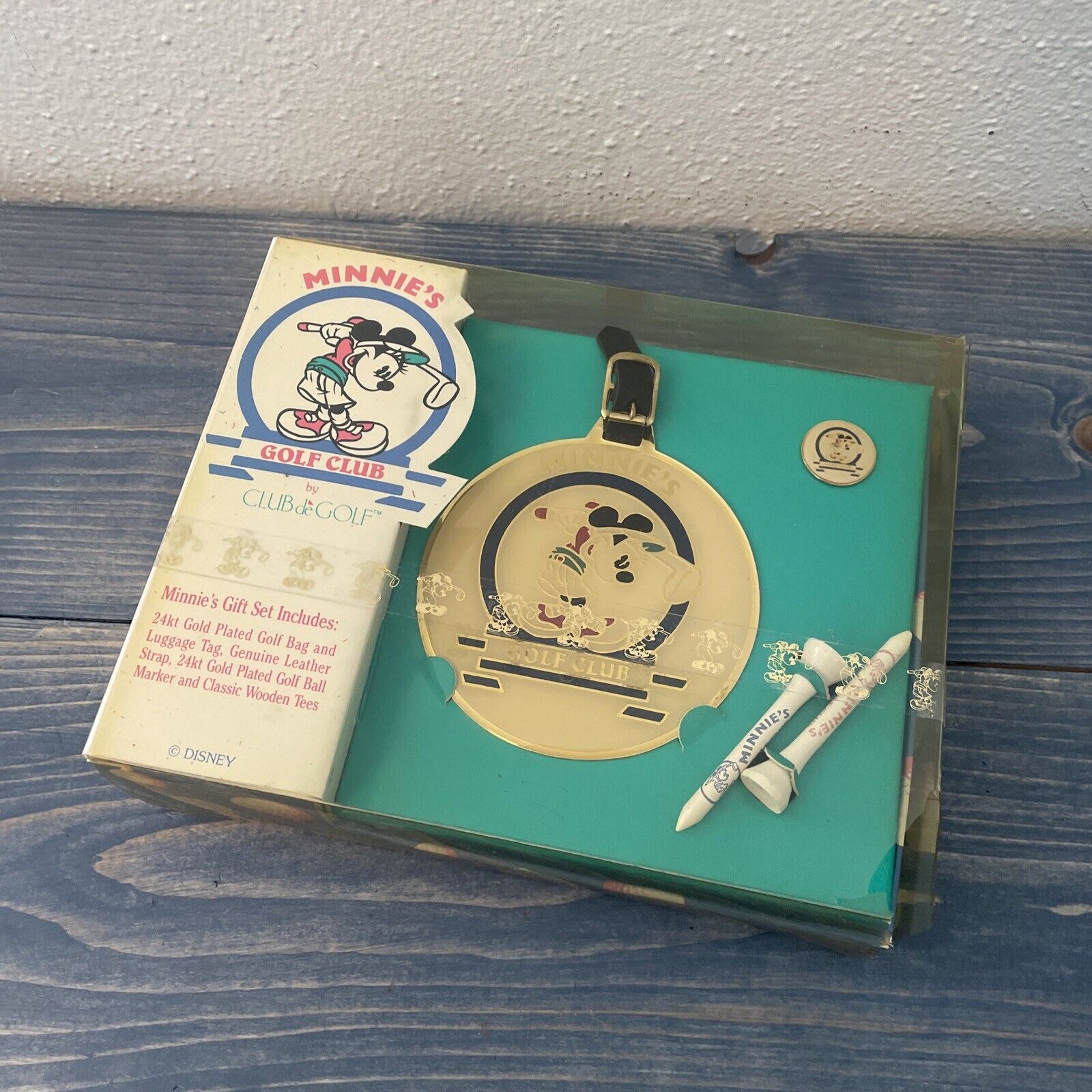 Vintage Walt Disney Minnie Mouse Golf Club Gift Set Gulf Bag & Luggage Tag (P6)