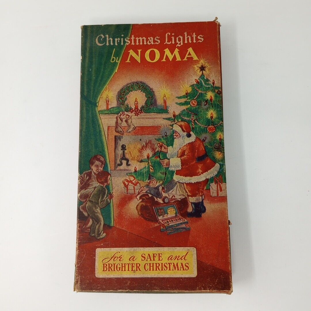Vintage NOMA CHRISTMAS LIGHTS CAT 110 8 LIGHTS With ORIGINAL BOX UNTESTED