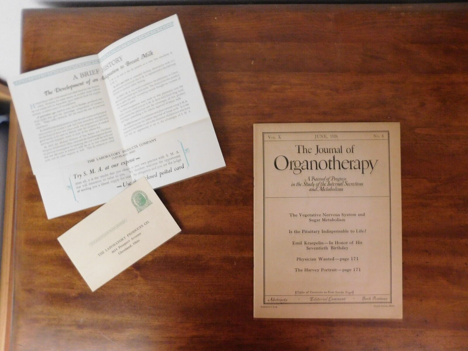 Vintage Medical Literature - June, 1926 Journal of Organotherapy - 