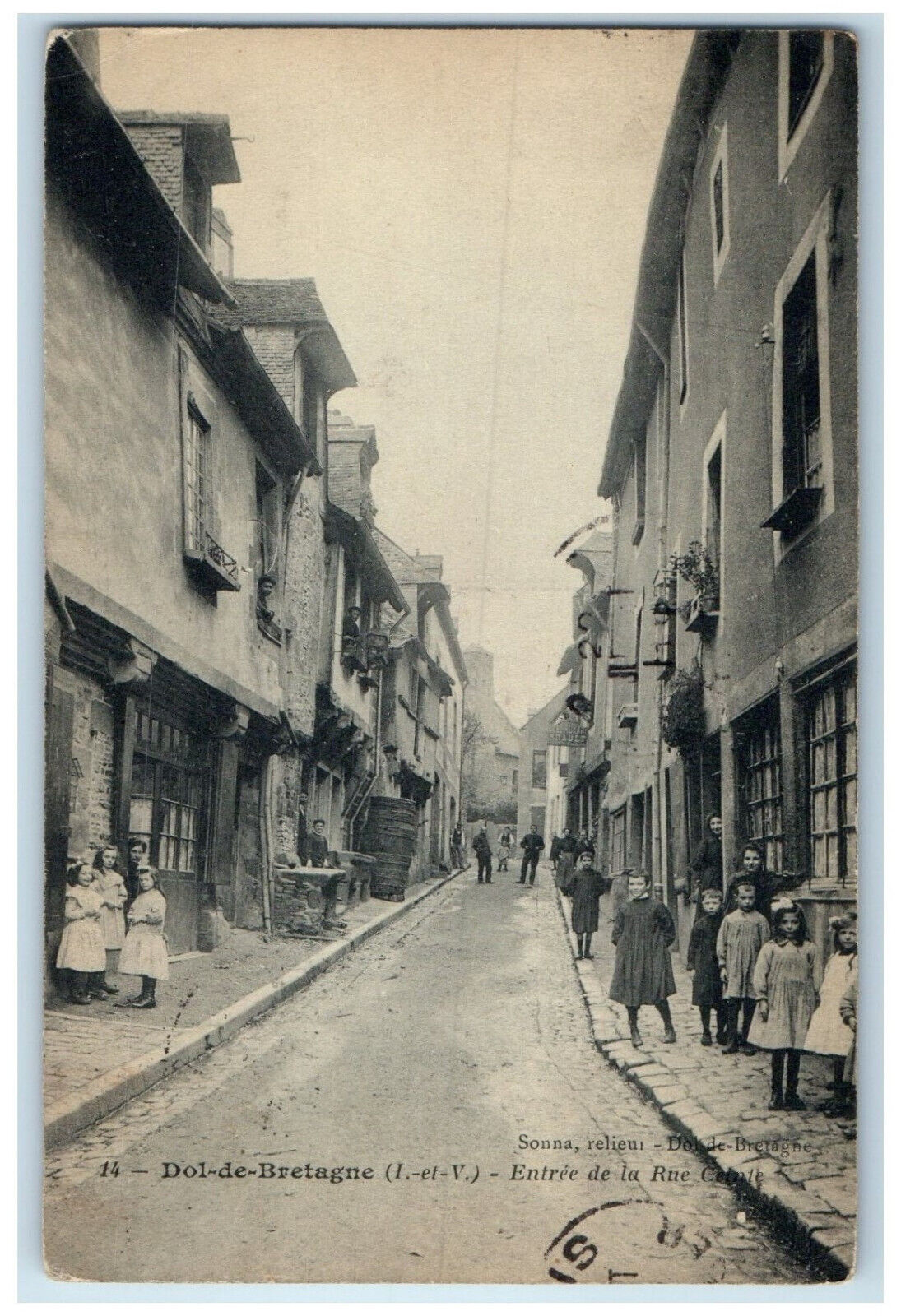 1910 Entrance From the Surrounded Street Dol-de-Bretagne France Postcard