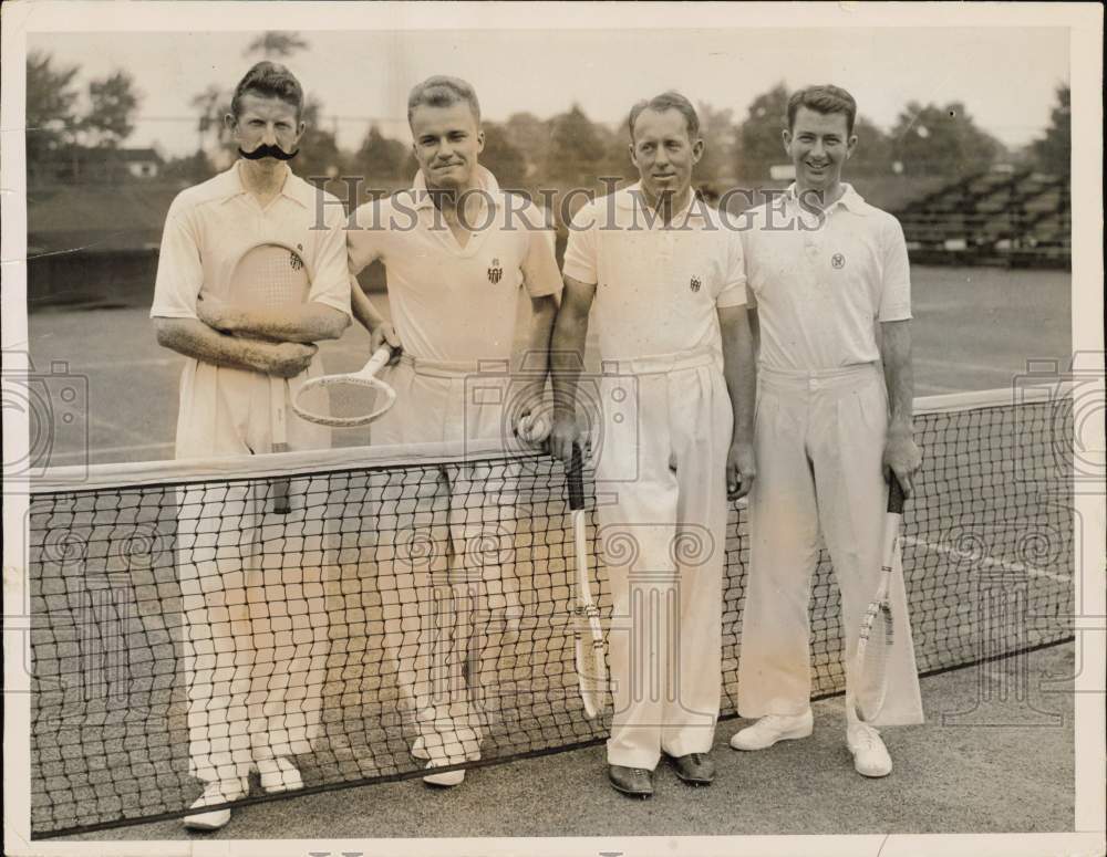 1936 Press Photo Don Budge, Gene Mako, Wilmer Allison & John Van Ryn at Rye, NY