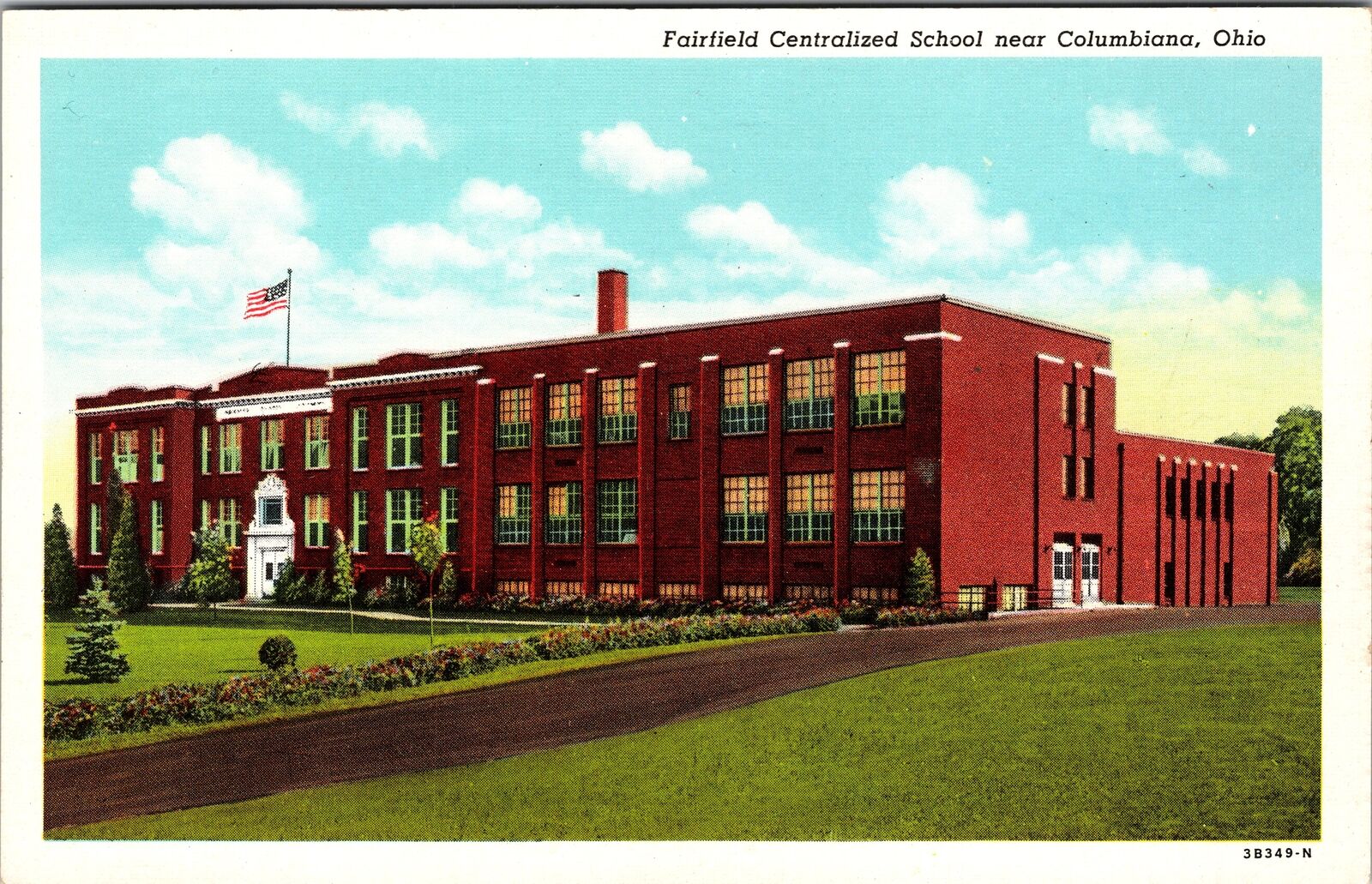 Columbiana OH-Ohio, Fairfield Centralized School, Vintage Postcard