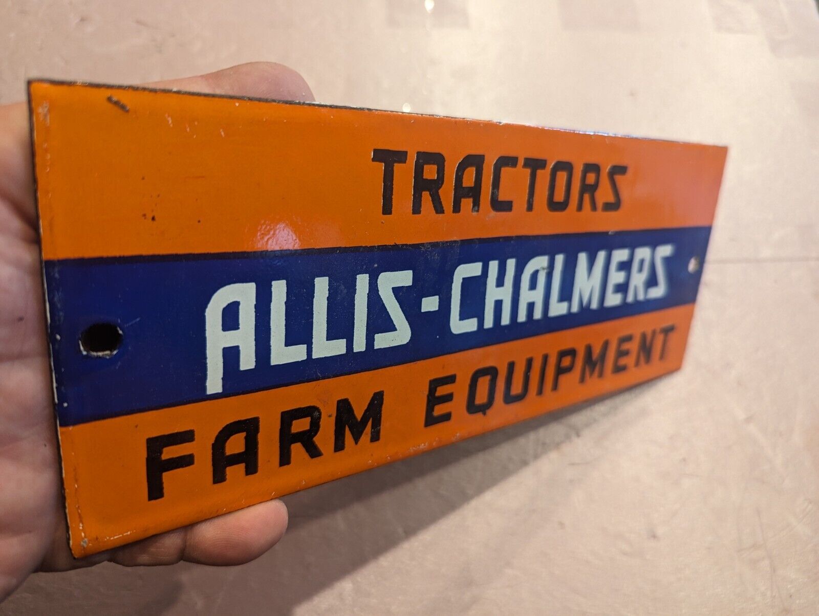 Porcelain Allis Chalmers Sign Vintage Farm Equipment G B WD 45 D-19 