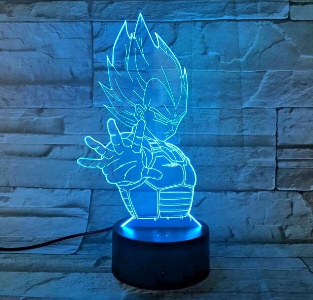 Dragon Ball Z DBZ Vegeta 7 Color LED USB Night Light 3D Lamp Anime Collectible