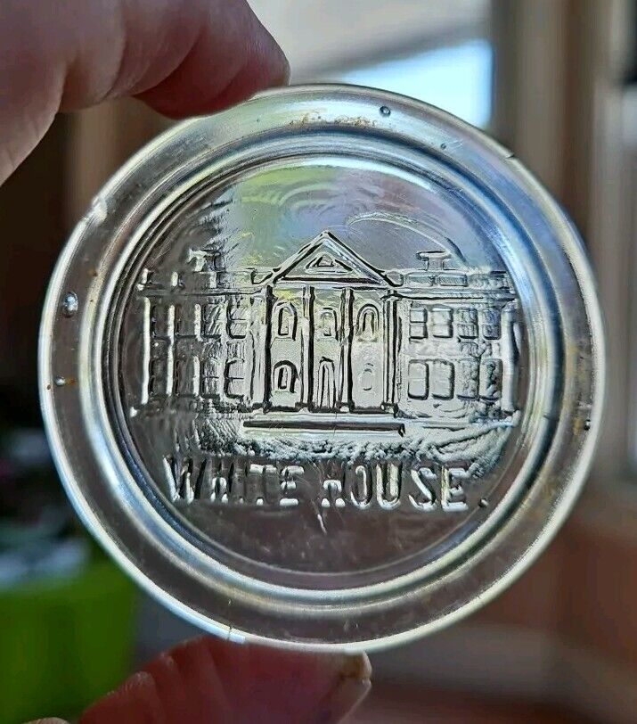 Vintage White House Vinegar Mason Jar Glass LID ONLY No Chips