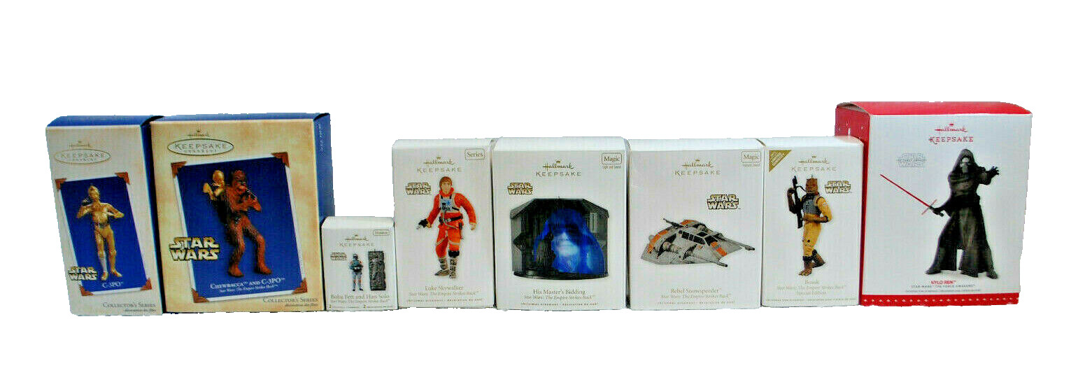 Star Wars Hallmark Assorted Ornaments 2003 to 2015 Lot of 8 Boxes  New  X1367