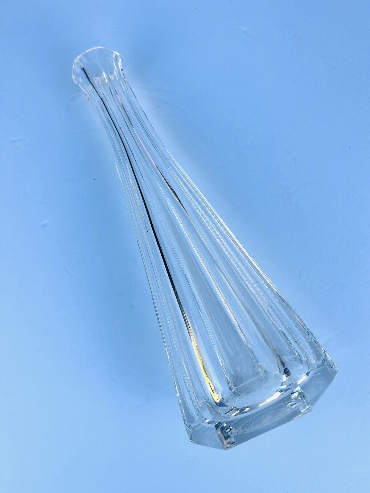 1978 Vintage Signed Atlantis Gulotta Crystal  Vase 9” Modernist Glass (RARE)