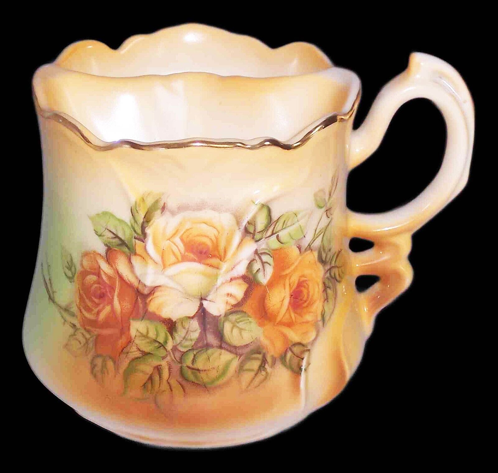 Vintage Shaving Mug – Beautiful Golden Roses Bouquet Design - Brandenburg