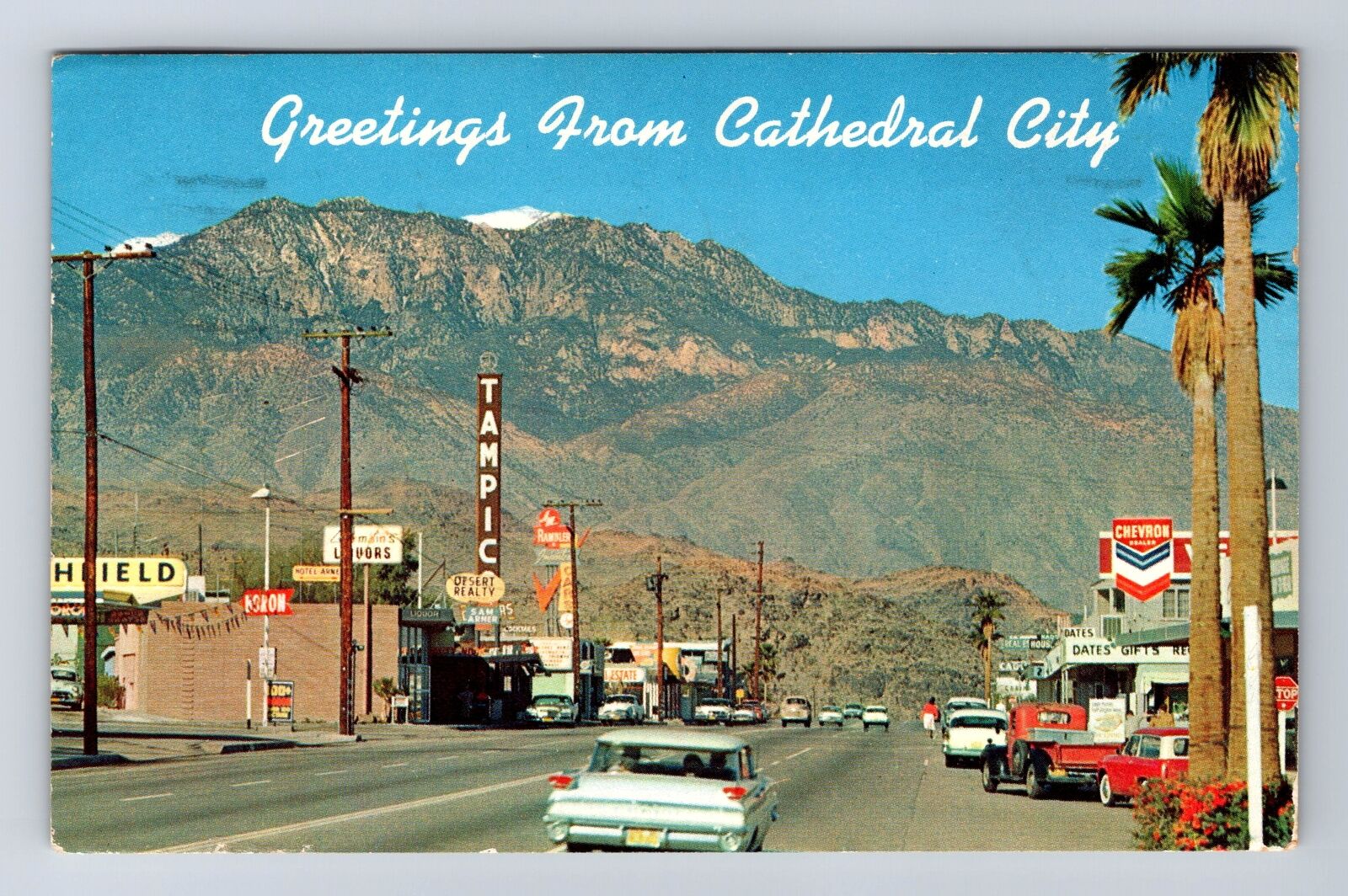 Cathedral City CA-California, Scenic Greetings, Chevron, Vintage c1962 Postcard