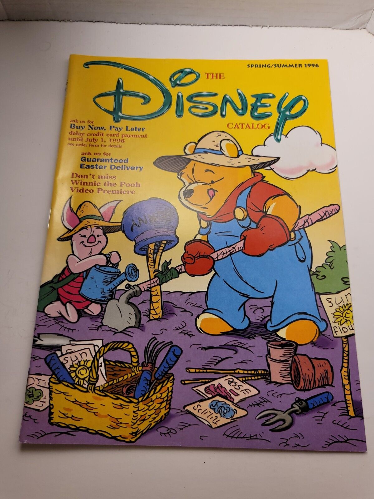 Vintage The Disney Catalog Spring/Summer 1996 Pooh Piglet Gardening Cover