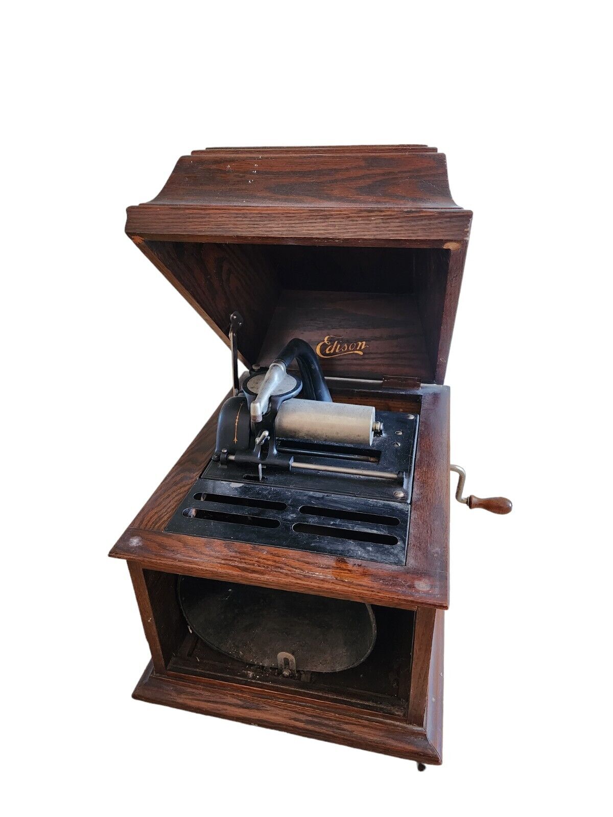 Antique Edison Amberola 30 Cylinder Phonograph All Original & Working