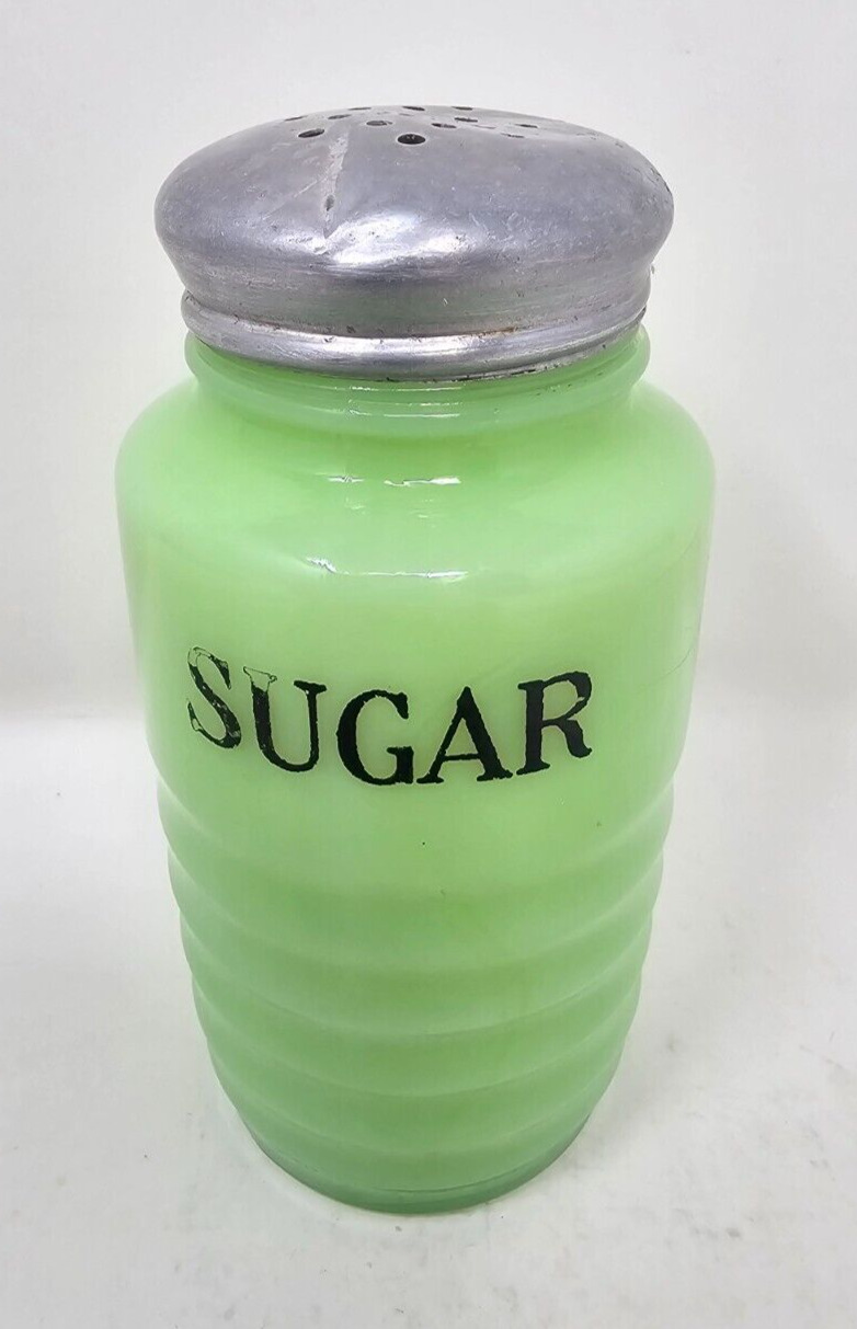 1930s Vintage Jadeite Green Beehive Sugar Range Shaker