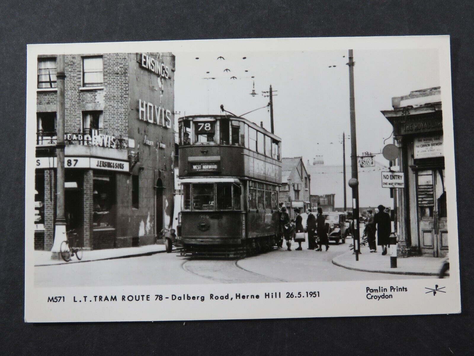 Vintage Postcard RPPC Tram Trolley Electric Car Herne Hill A8692