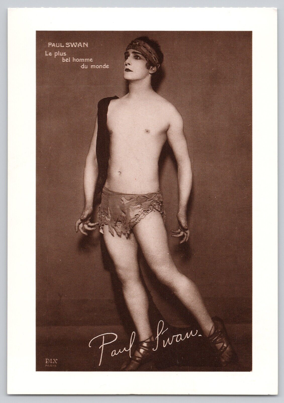 Vintage Repro Postcard Paul Swan Most Beautiful Man In The World Gay Camp Icon