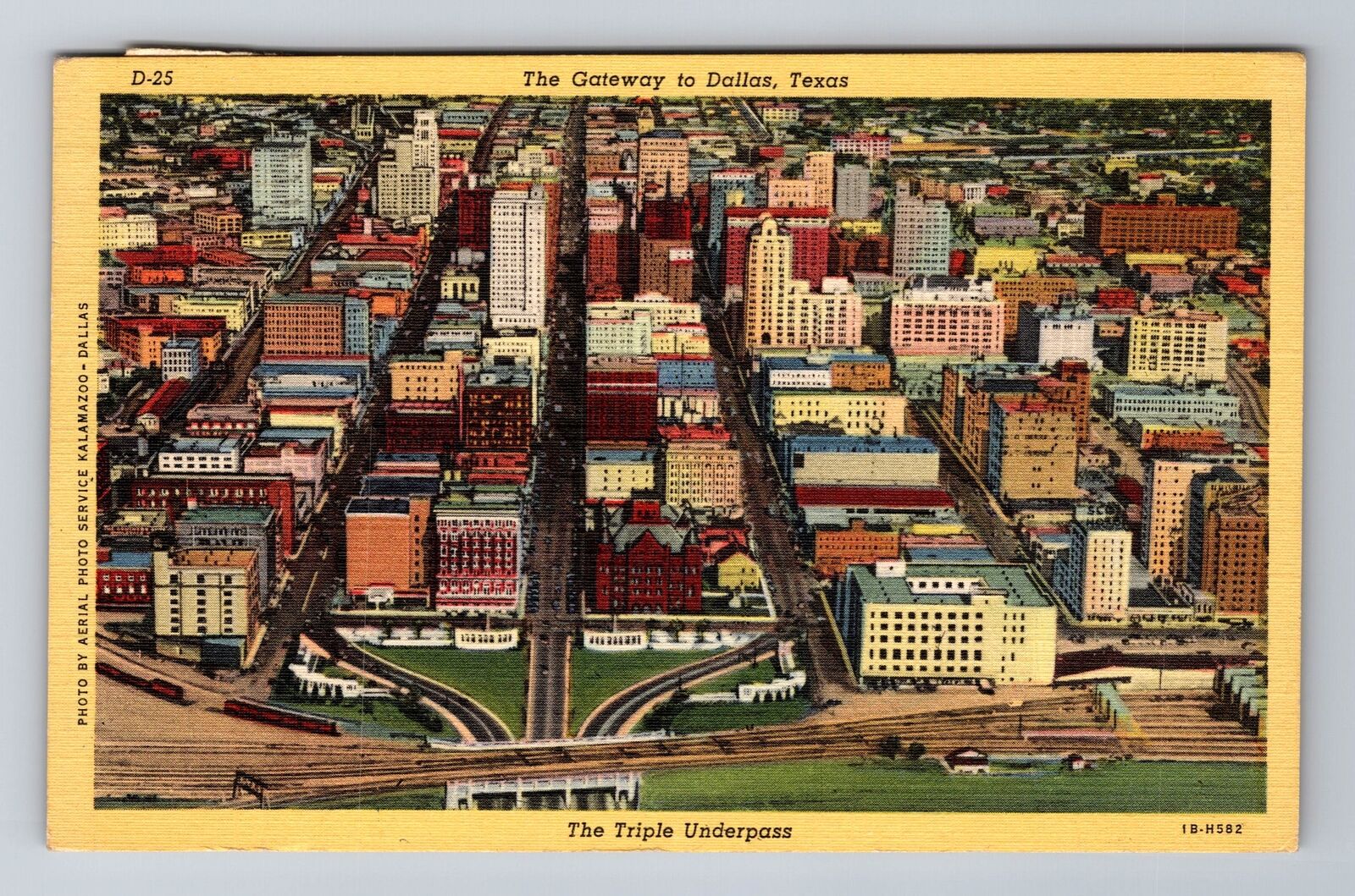 Dallas TX-Texas, The Triple Underpass, Downtown, Vintage c1950 Postcard