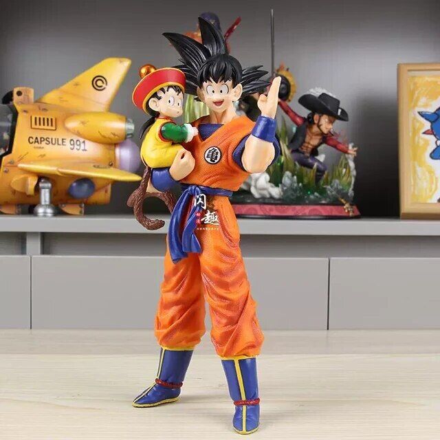 Anime Dragon Ball Figure Son Goku and Young Gohan pvc Statue Model Toy 30cm