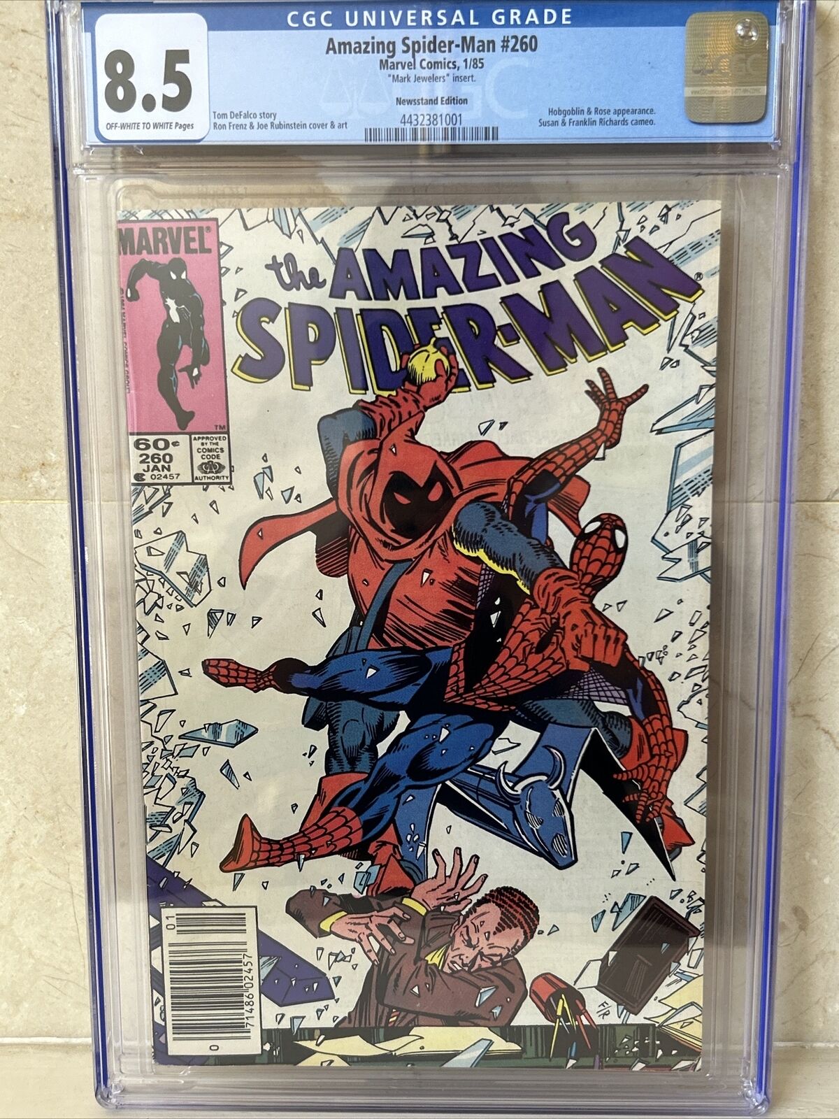 1985 The Amazing Spiderman Mark Jewlers🤩newsstand Taking Offers👍cgc 8.5# 260