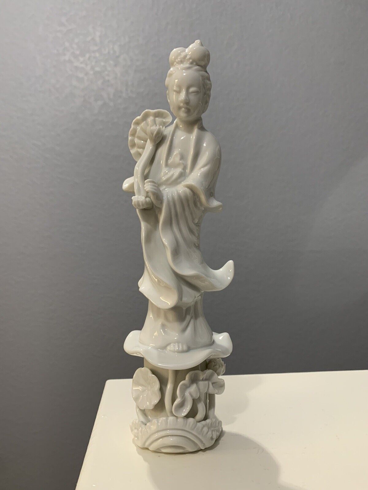 Vintage Quan Yin White Porcelain Figurine Statue Figure Made In Japan
