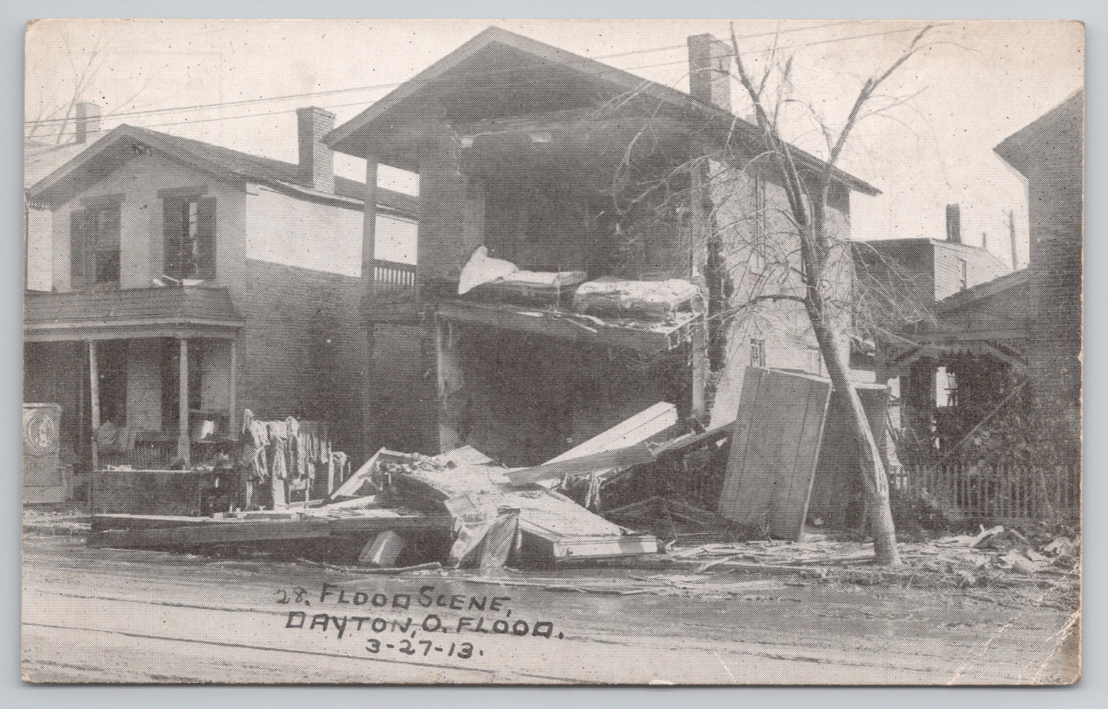 Great Flood of 1913 Flood Scene Dayton Ohio Antique Postcard - Unposted