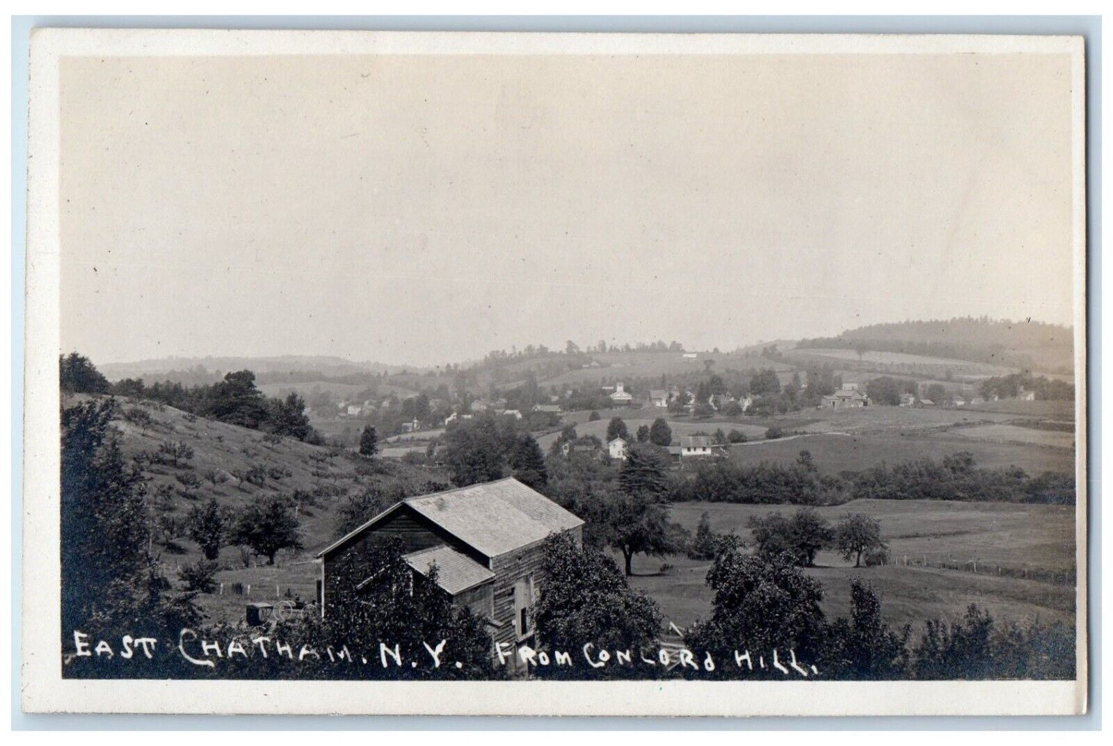 c1910's East Chatham View From Concord Hill NY RPPC Photo Unposted Postcard