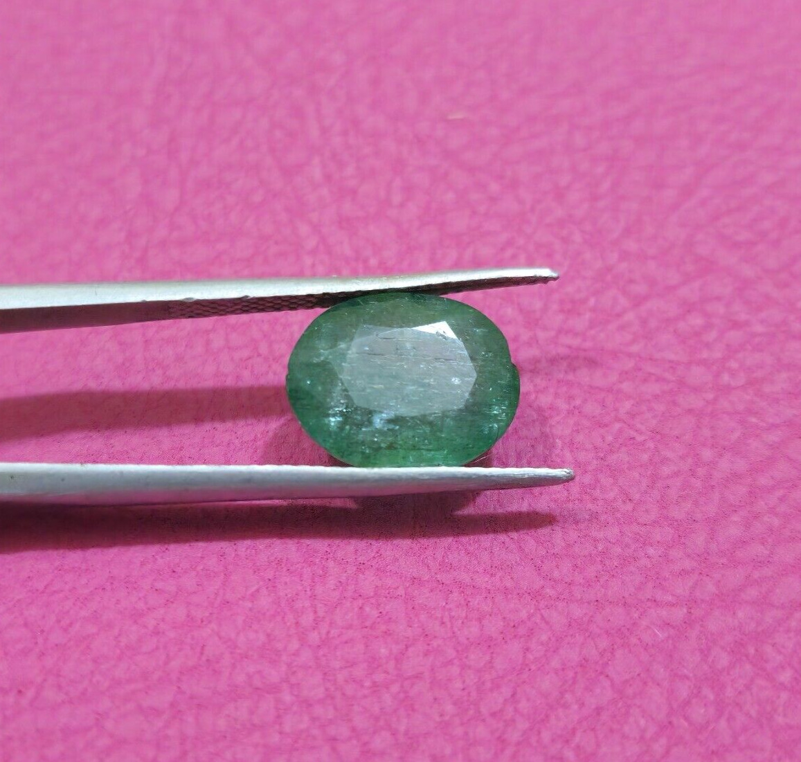 Top Beautiful Zambian Green Emerald 4.90 Crt Faceted Oval Shape Loose Gemstone