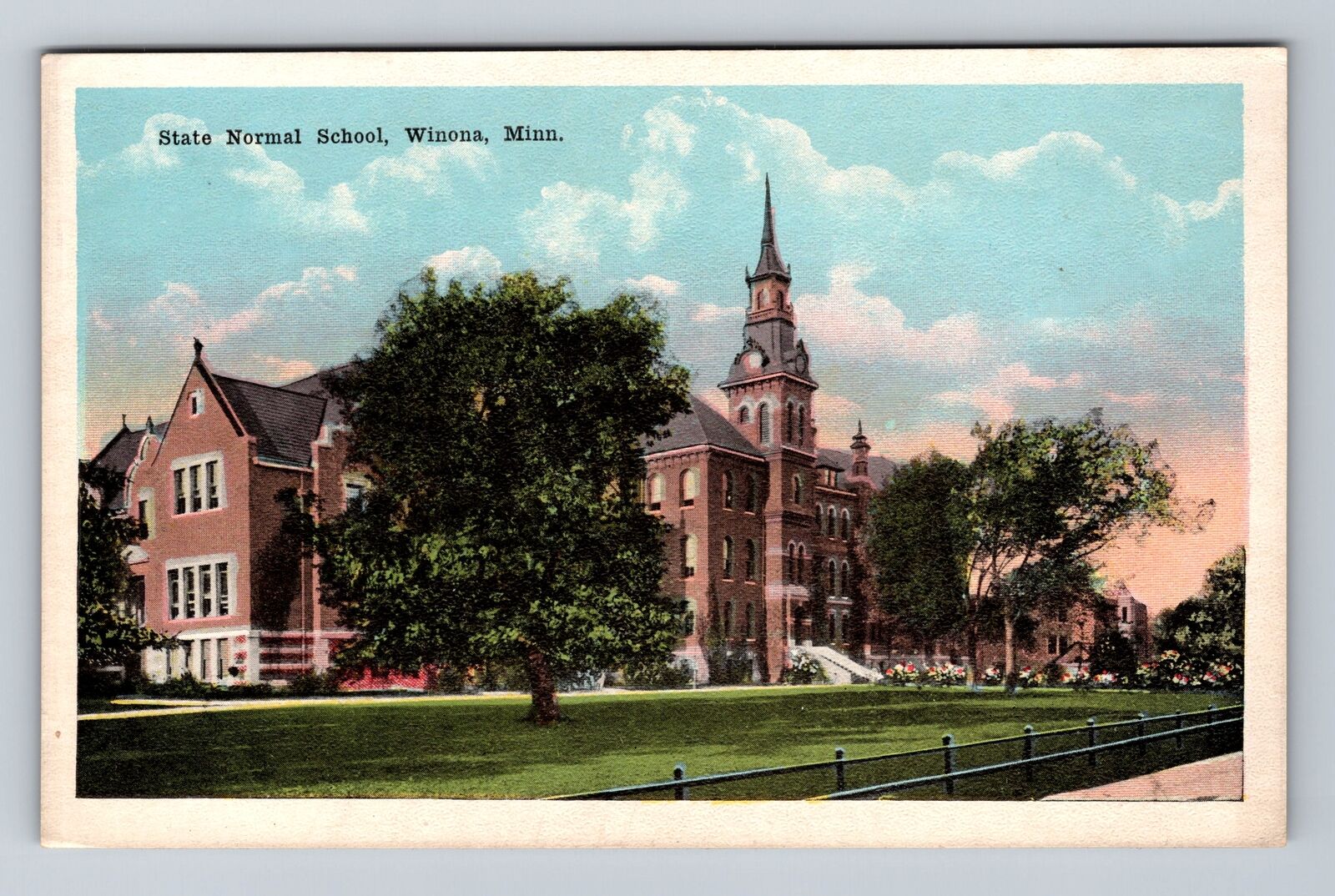 Winona MN-Minnesota, State Normal School, Antique, Souvenir, Vintage Postcard