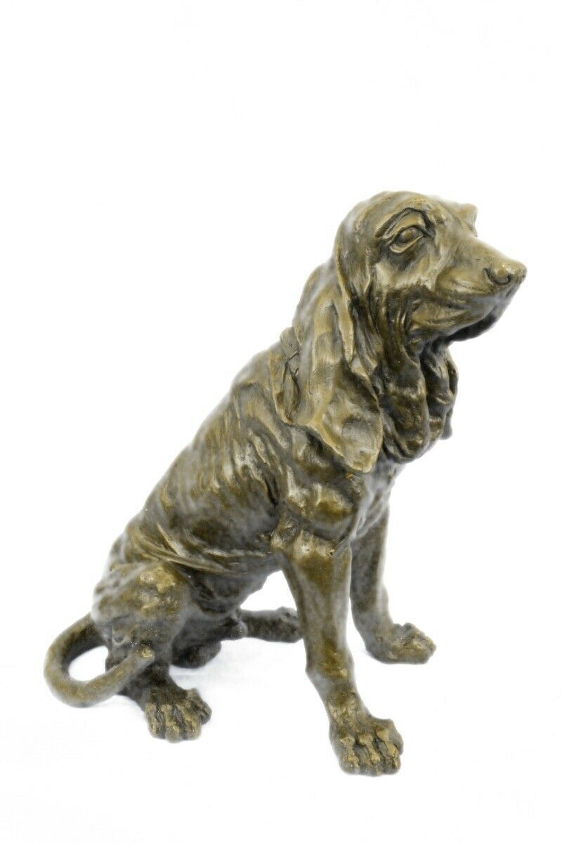 Signed Original Hound Dog Garden Backyard Decor Bronze Statue Sculpture Figurine