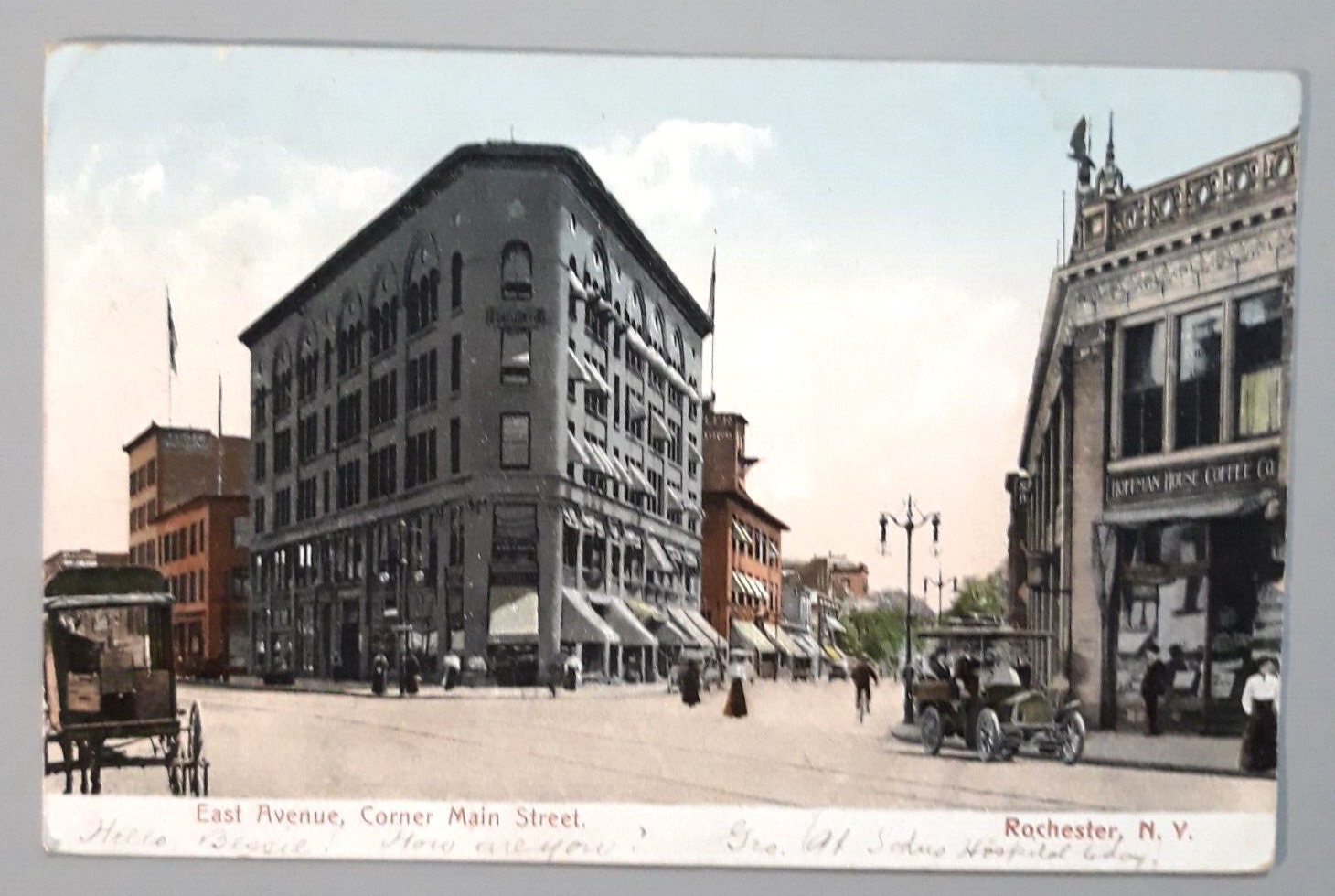 Vintage 1906 Postcard Rochester New York EAST AVENUE CORNER MAIN STREET