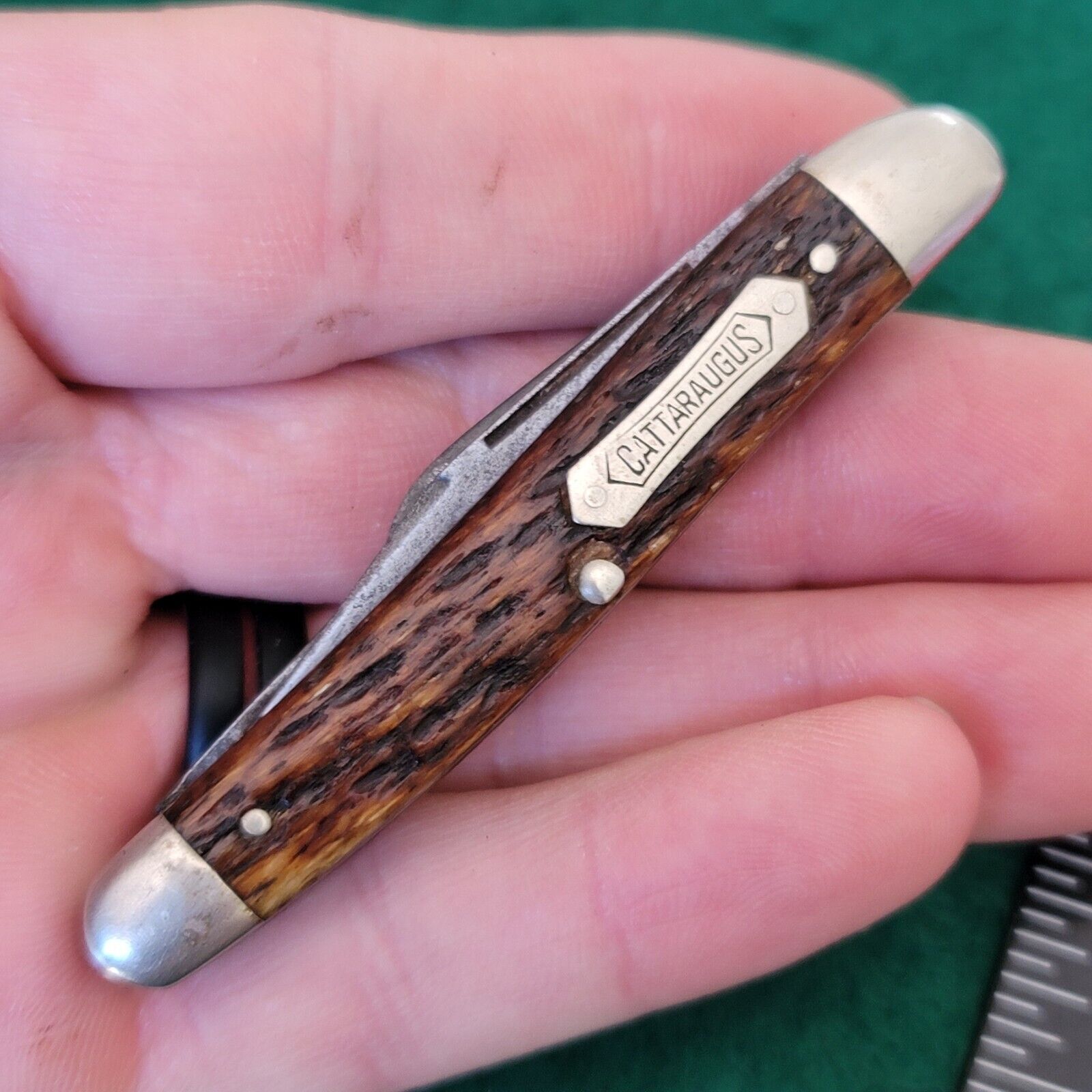 Old Vintage Antique Cattaraugus Small Stockman Folding Pocket Knife