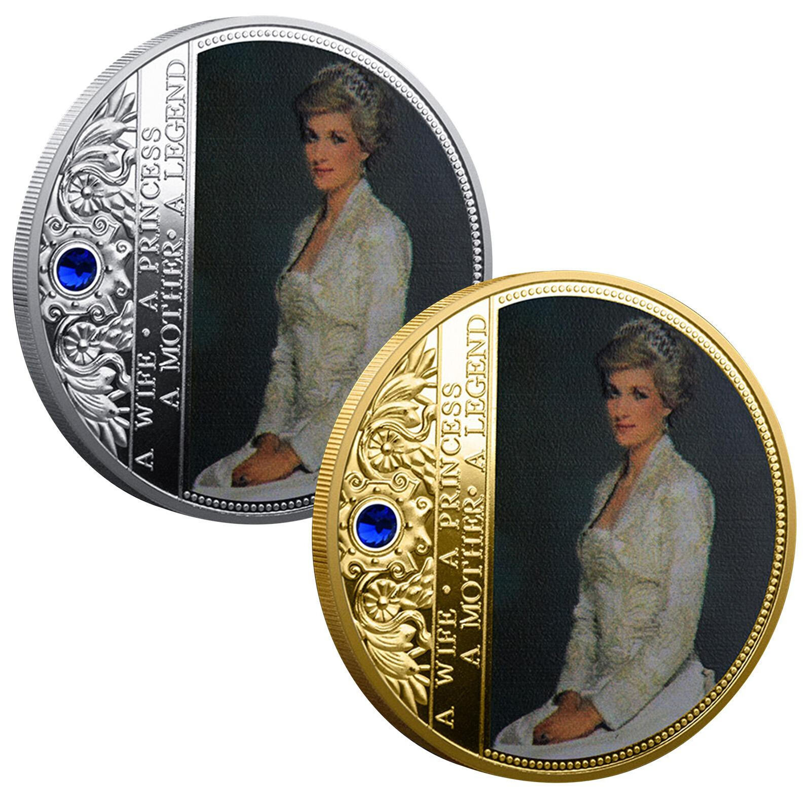 Collectible British Diana Princess Commemorative Coin Last Rose Handmade Craft