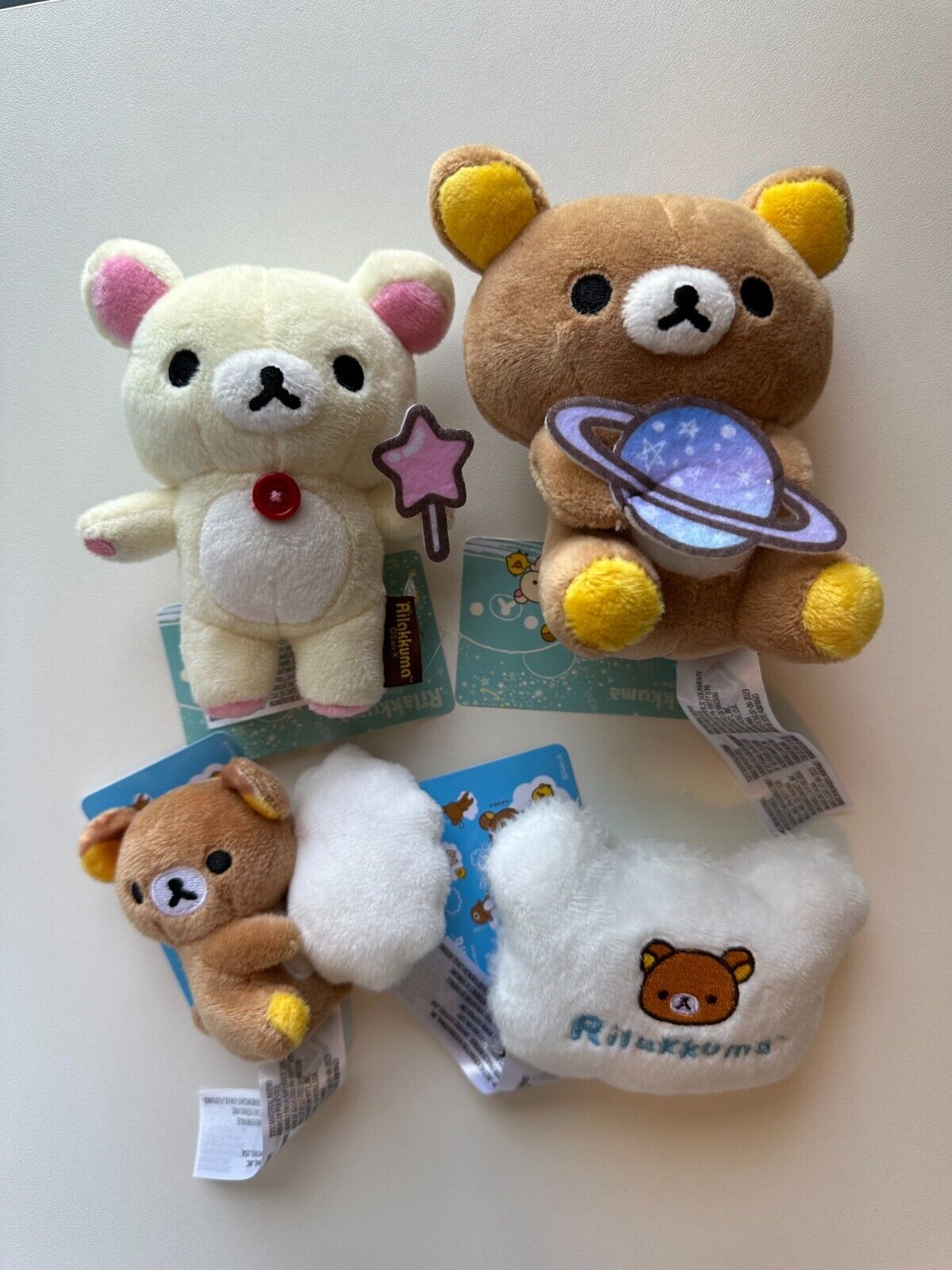 *NEW* with tags - Lot of 4 mini Rilakkuma Plush Toys from Round 1