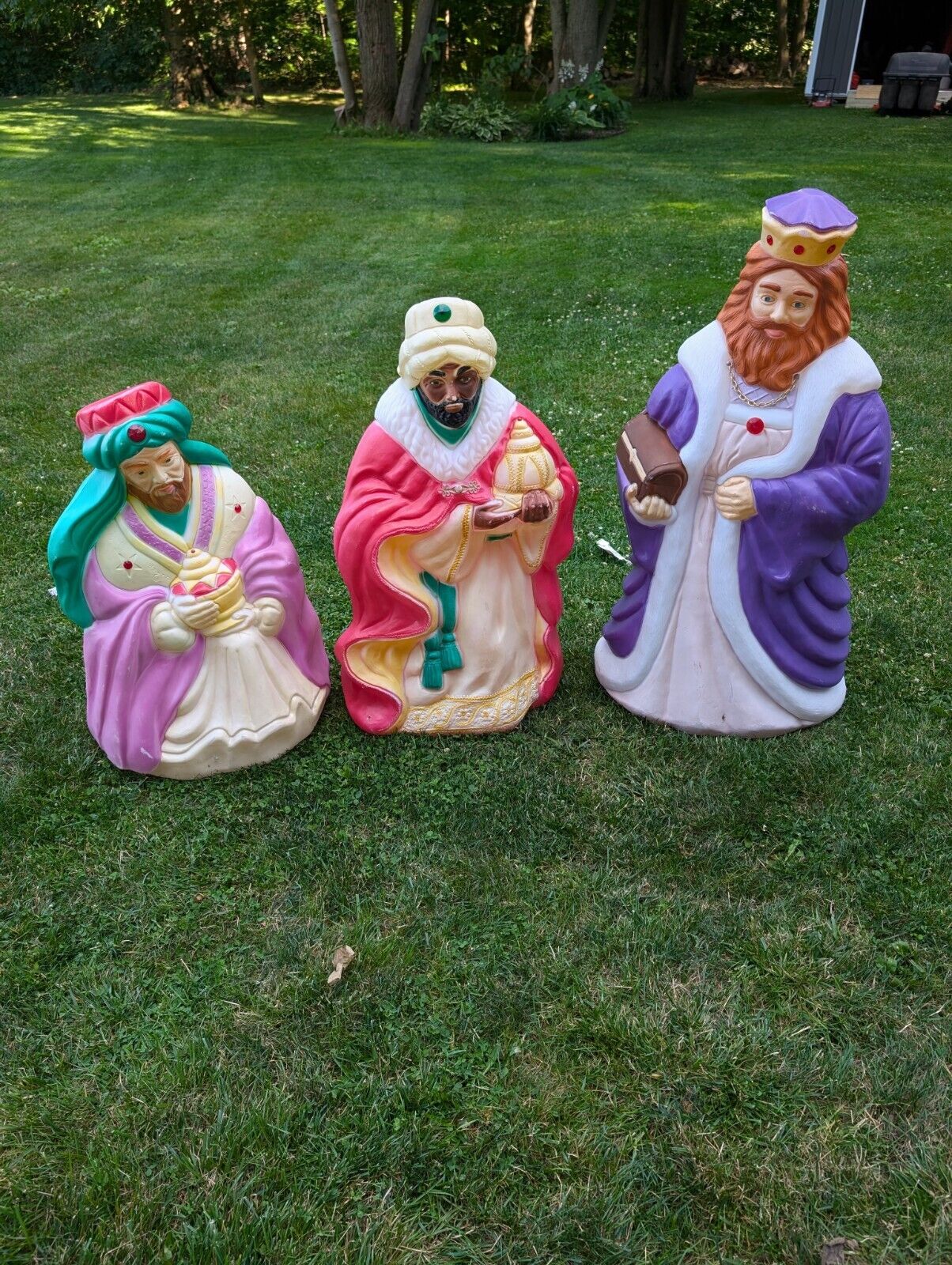 Vintage Santa's Best Nativity Christmas Blow Mold 3 Three  Wisemen Set 