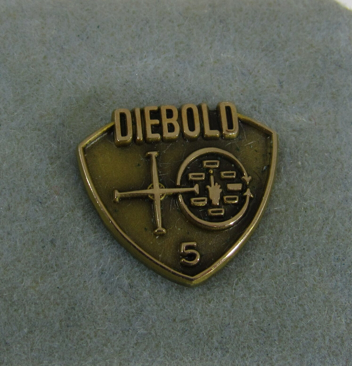 vintage Diebold gold filled 5 yr Employment Service Lapel Pin