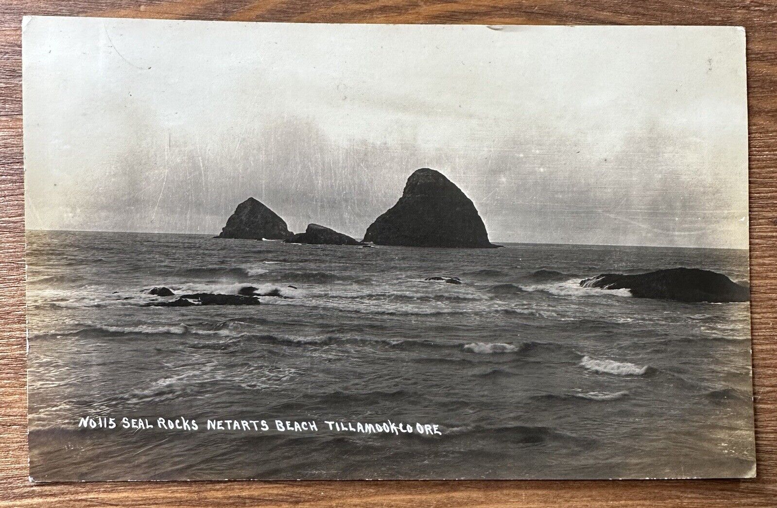 1913 Seal Rock Netarts Beach Tillamook Oregon OR RPPC Postcard Bayocean Postmark