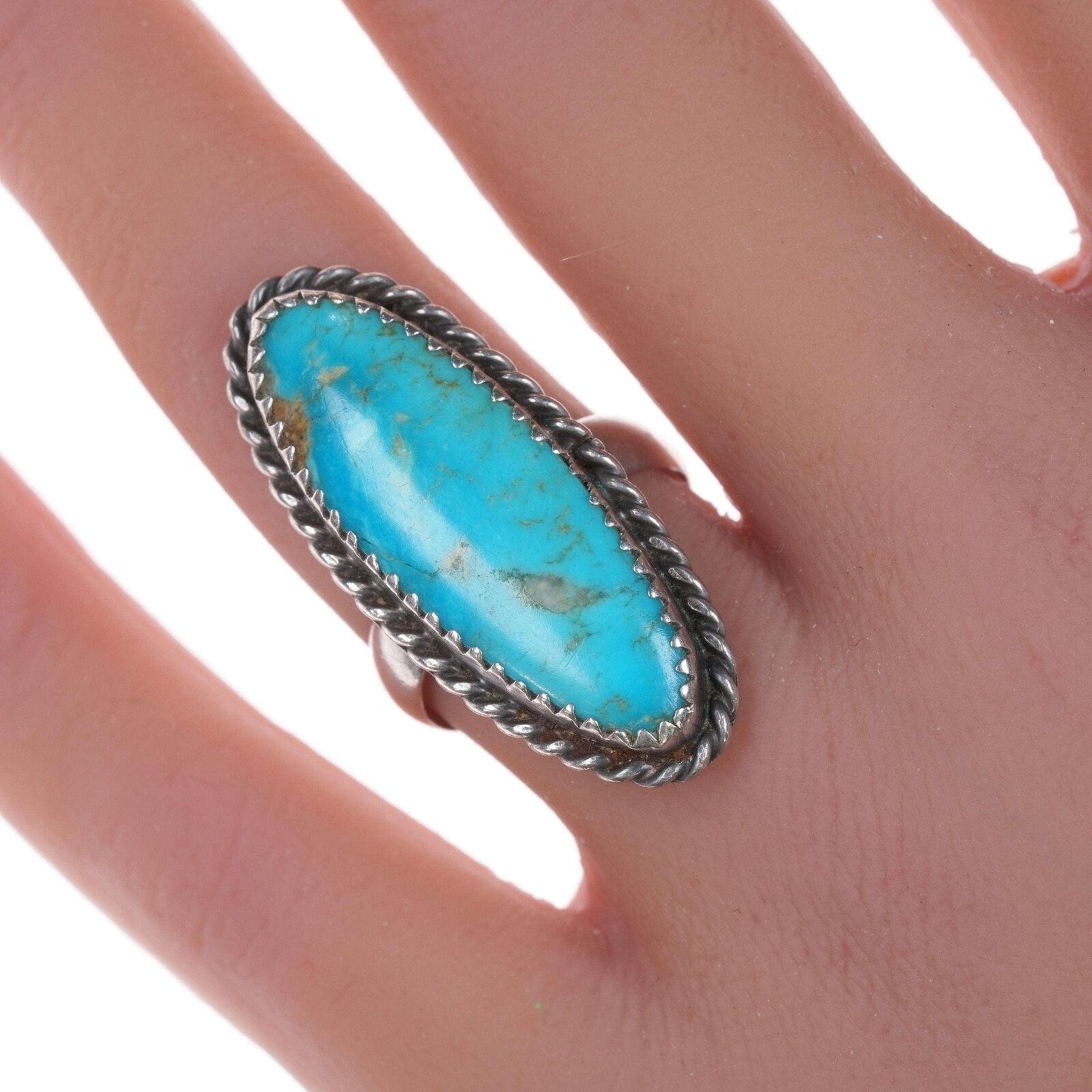 sz7 Vintage Sterling and turquoise ring DC