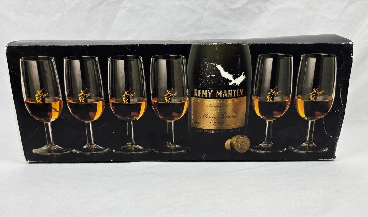 Vintage Glasses Remy Martin Fine Champagne Cognac Glasses Set of 6 Centaur Logo