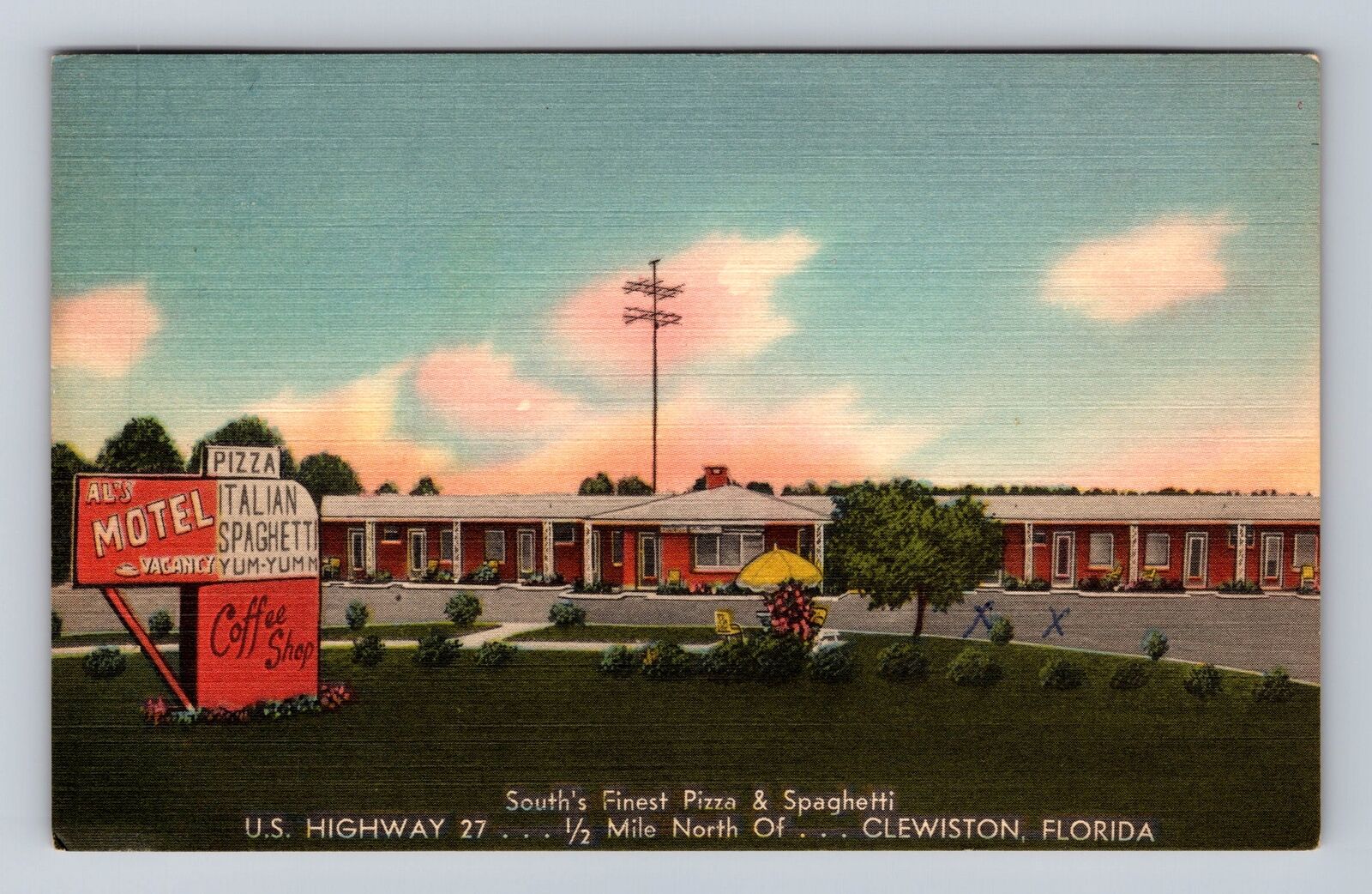 Clewiston FL-Florida, US Highway 27, Antique, Vintage c1959 Souvenir Postcard