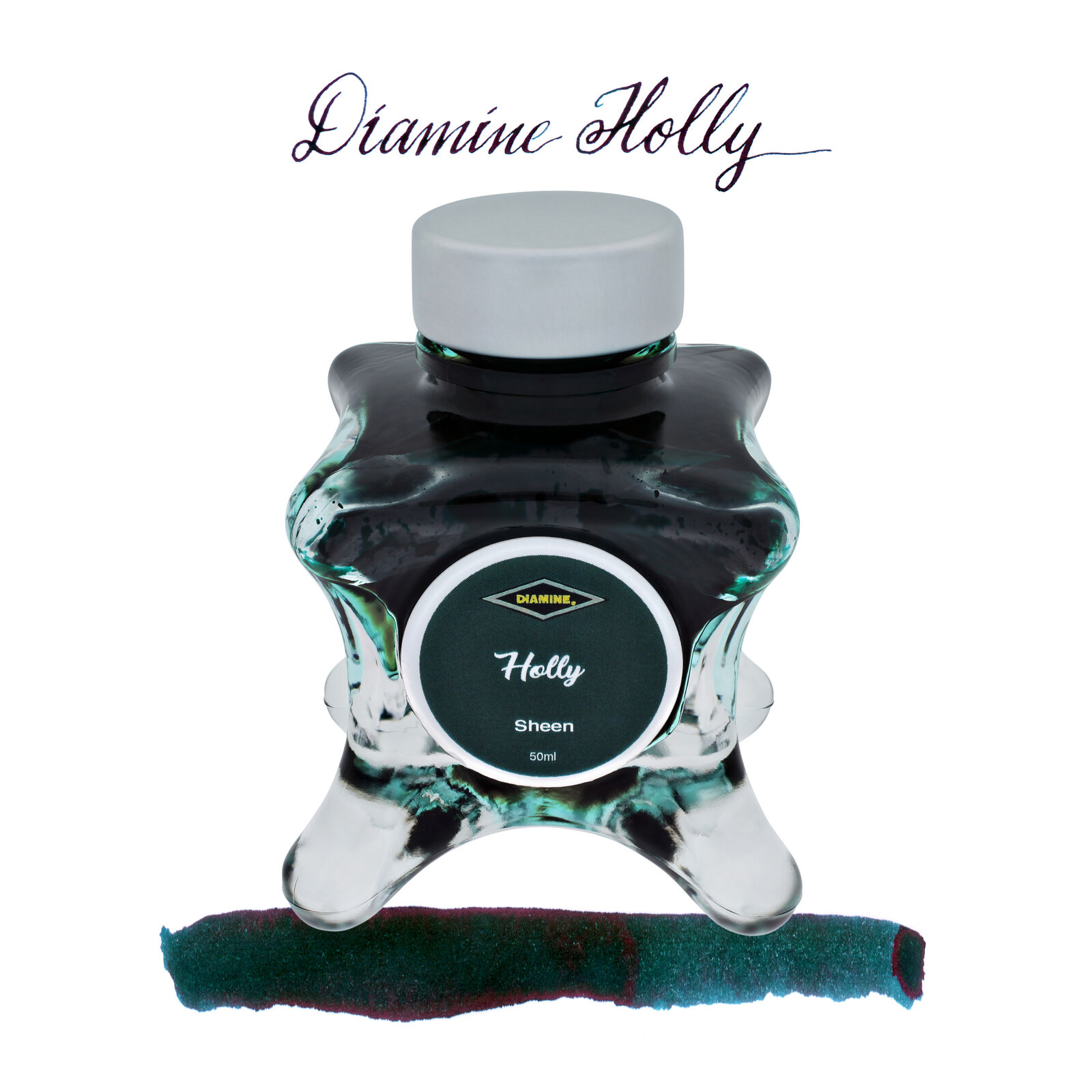 Diamine Inkvent Blue Edition Sheen Bottled Ink in Holly - 50 mL - NEW in box