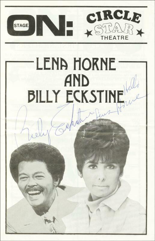LENA HORNE - PROGRAM SIGNED CO-SIGNED BY: BILLY ECKSTINE