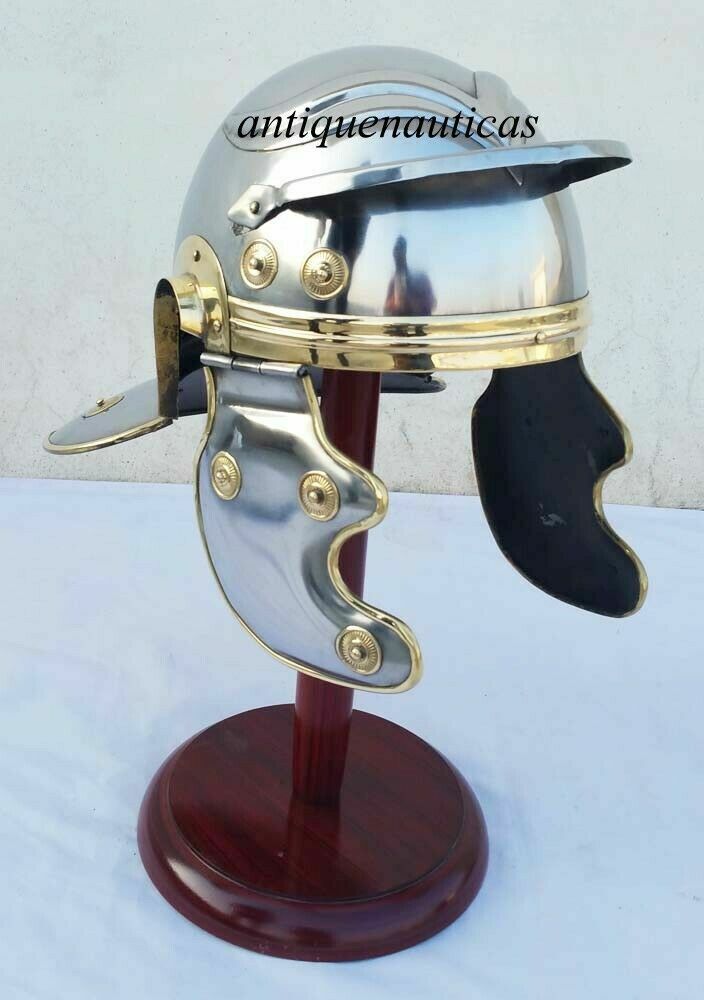 Ancient Roman Centurion Trooper Helmet With Wooden Stand Medieval HALLOWEEN GIFT