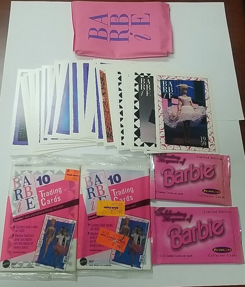 Barbie Collector Cards Celebrating 36 Years  Tempo 1990 + 1996 Packs Loose